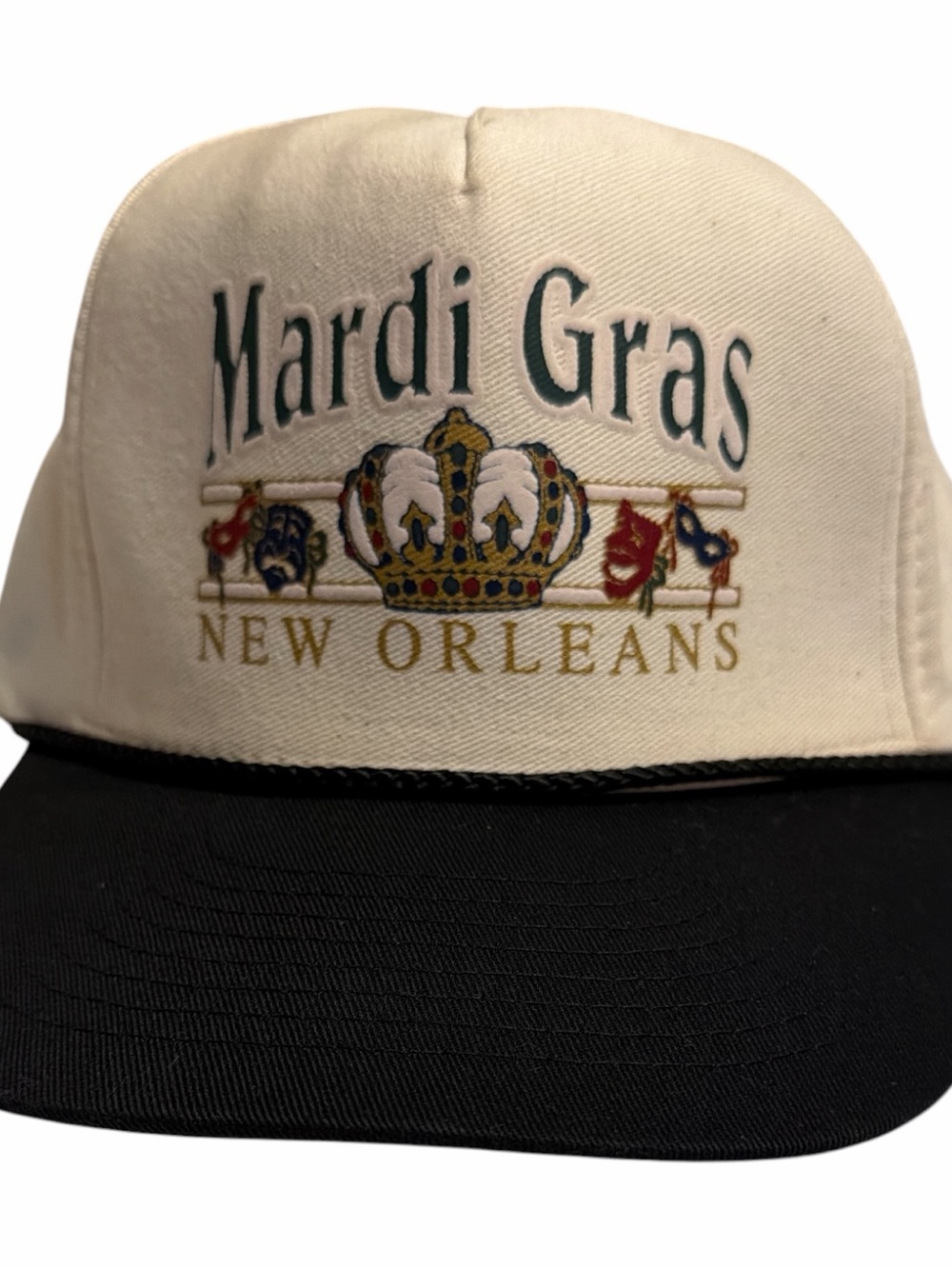 Vintage mohr 80s-90s Mardi Gras New Orleans Colorblock SnapBack Baseball hat Cap